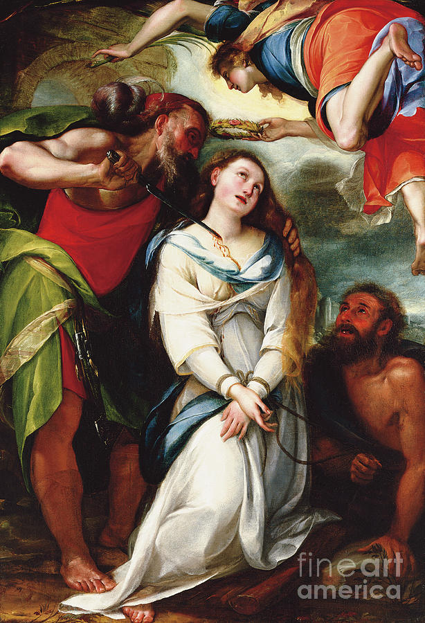 The martyrdom of Saint Agnes Painting by Giulio Cesare Procaccini