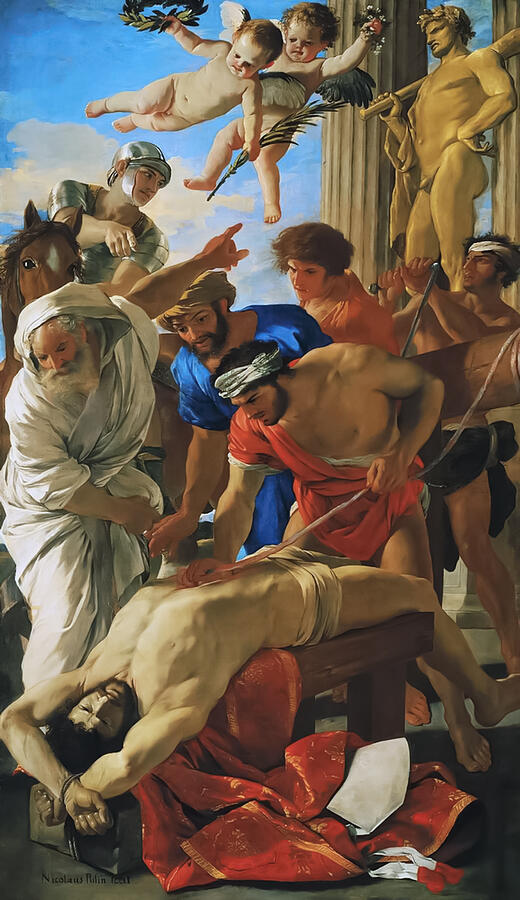 Nicolas Poussin Painting - The Martyrdom of Saint Erasmus by Nicolas Poussin by The Luxury Art Collection