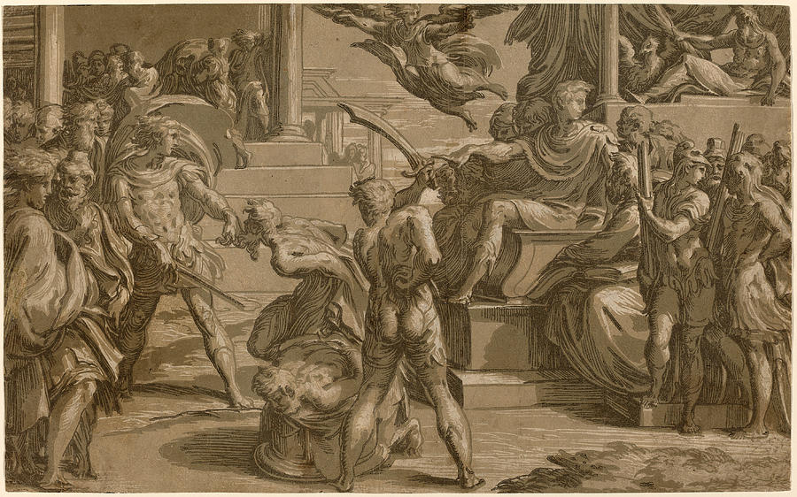 The Martyrdom of Saints Peter and Paul Drawing by Antonio da Trento