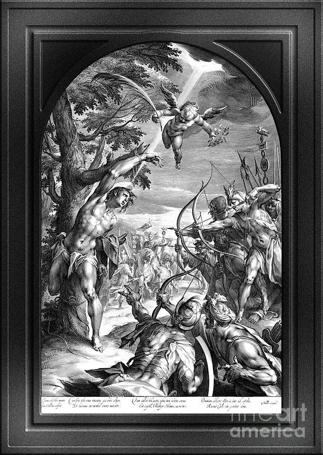 The Martyrdom of St. Sebastian by Jan Harmensz. Muller Remastered Xzendor7 Old Masters Reprroduction Painting by Xzendor7