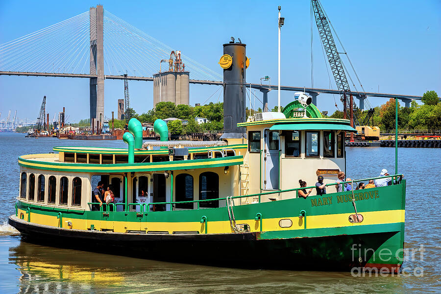 The Mary Musgrove ferry on Savannah River Photograph by Shelia Hunt