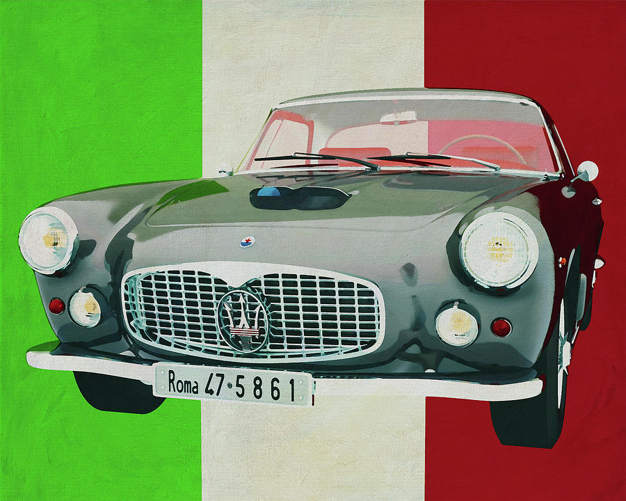 The Maserati 3500GT from 1960 a pure Italian car Painting by Jan Keteleer
