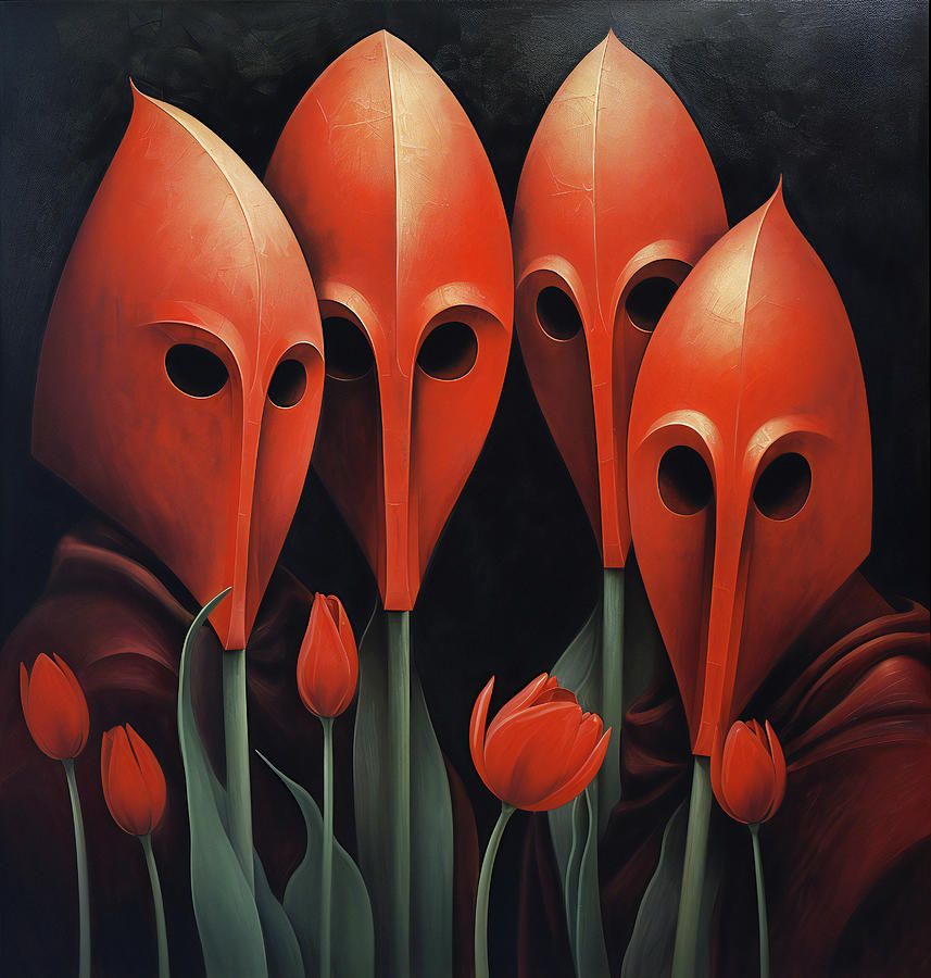 The Masked Tulips  Painting by Jacky Gerritsen