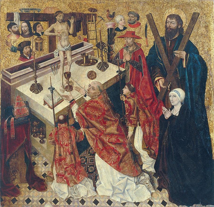 The Mass of Saint Gregory Photograph by Diego de la Cruz 1482 1500