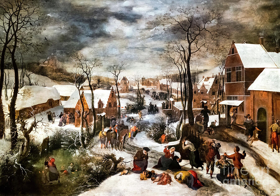 The Massacre of the Innocents by Lucas van Valckenborch 1586 Painting by Lucas van Valckenborch