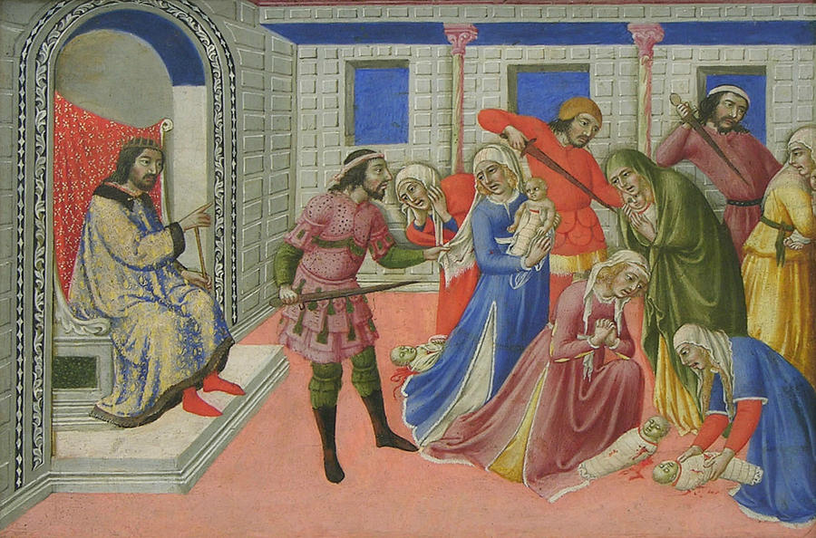 Sano Di Pietro Painting - The Massacre of the Innocents by Sano di Pietro