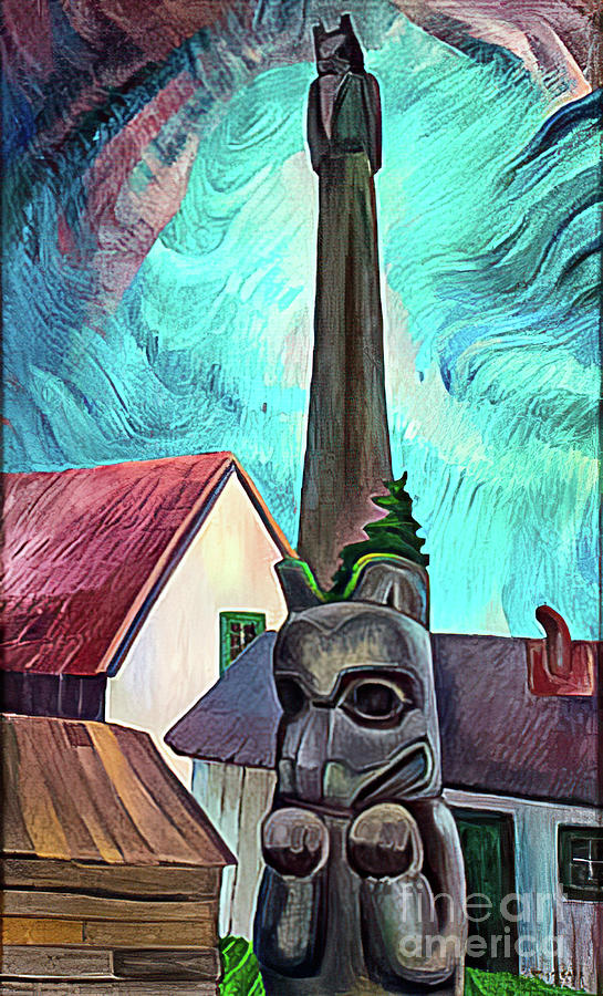 The Masset Pole Queen Charlotte Islands by Emily Carr 1940 Painting by Emily Carr