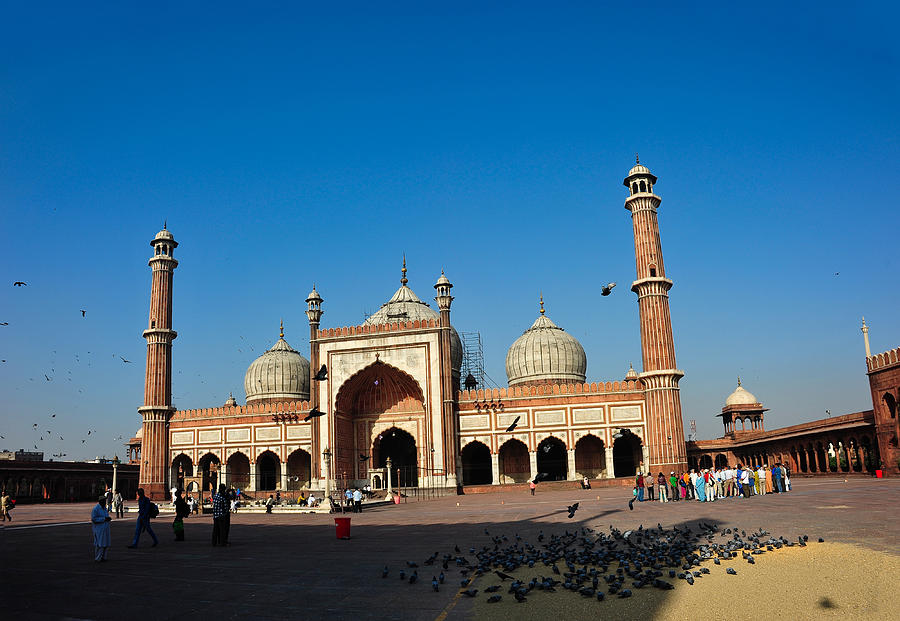 The massive Jama Masjid mosque, Delhi, India Photograph by by Marc Guitard