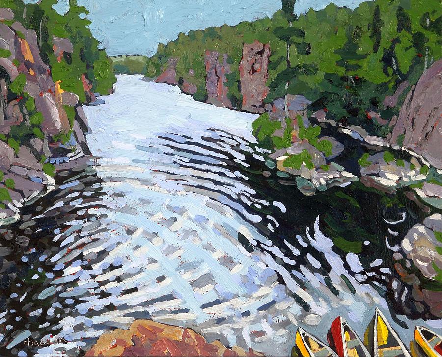 The Mattawa Downstream from Talon Falls Painting by Phil Chadwick