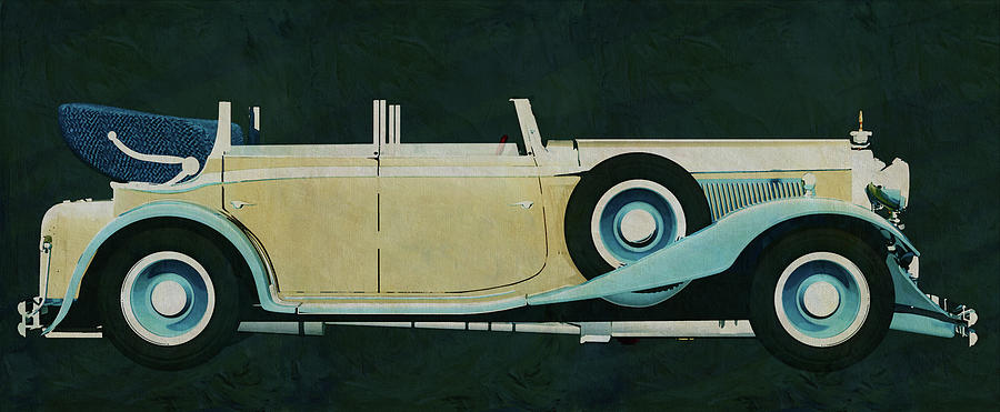 The Maybach DS-8 Zeppelin from 1935 is shown in detail in this p Painting by Jan Keteleer