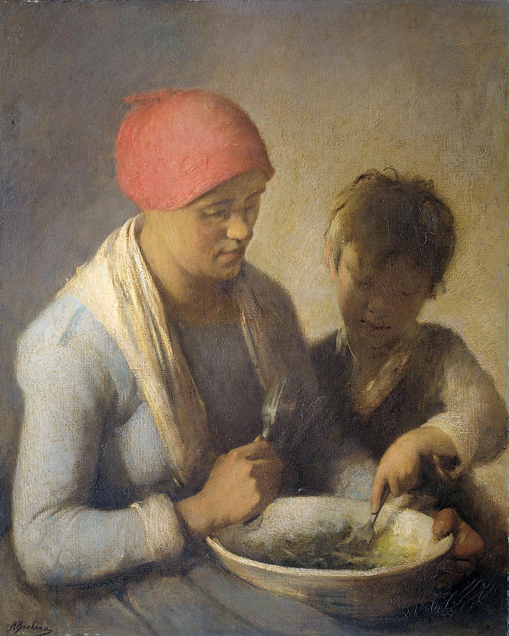 The Meal Painting by Auguste Boulard