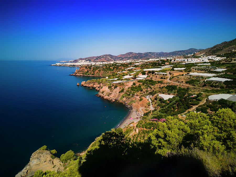 The Mediterranean coastline west of the Torre de Maro, looking towards Nerja, Malaga Province Photograph by Panoramic Images