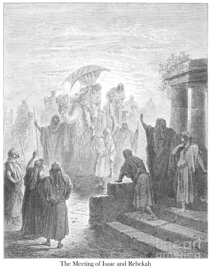 The Meeting of Isaac and Rebekah by Gustave Dore v2 Photograph by Historic illustrations
