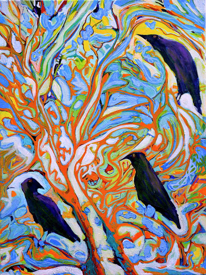 The Raven Meeting Place Painting by Marysue Ryan