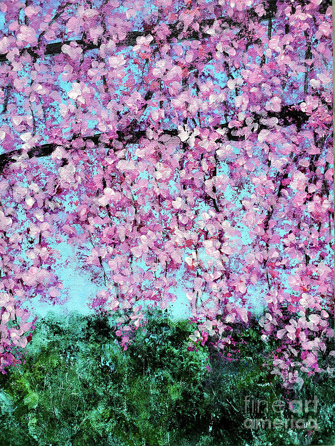 Spring Painting - The Memory of Cherry Blossom Serenity by Zan Savage