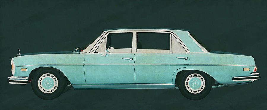 The Mercedes 300 SEL 6.3 from 1972 a power source under a mislea Painting by Jan Keteleer