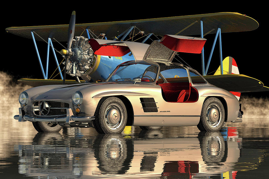 The Mercedes 300SL Gullwing is Considering A Classic Digital Art by Jan Keteleer