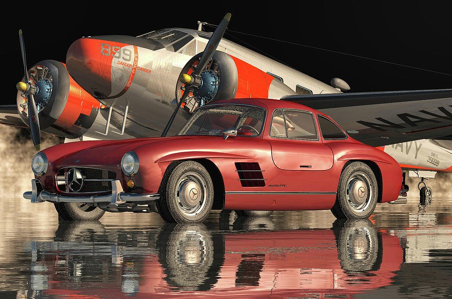 The Mercedes 300SL Gullwing the Most Severe Classic Car Digital Art by Jan Keteleer