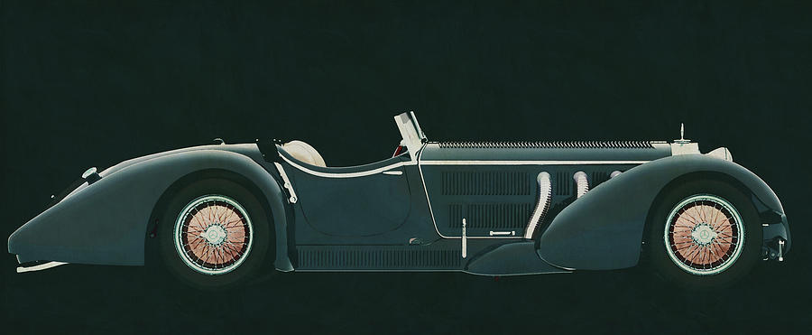 The Mercedes-Benz SSK-710 from 1930 is a sporty roadster from th Painting by Jan Keteleer
