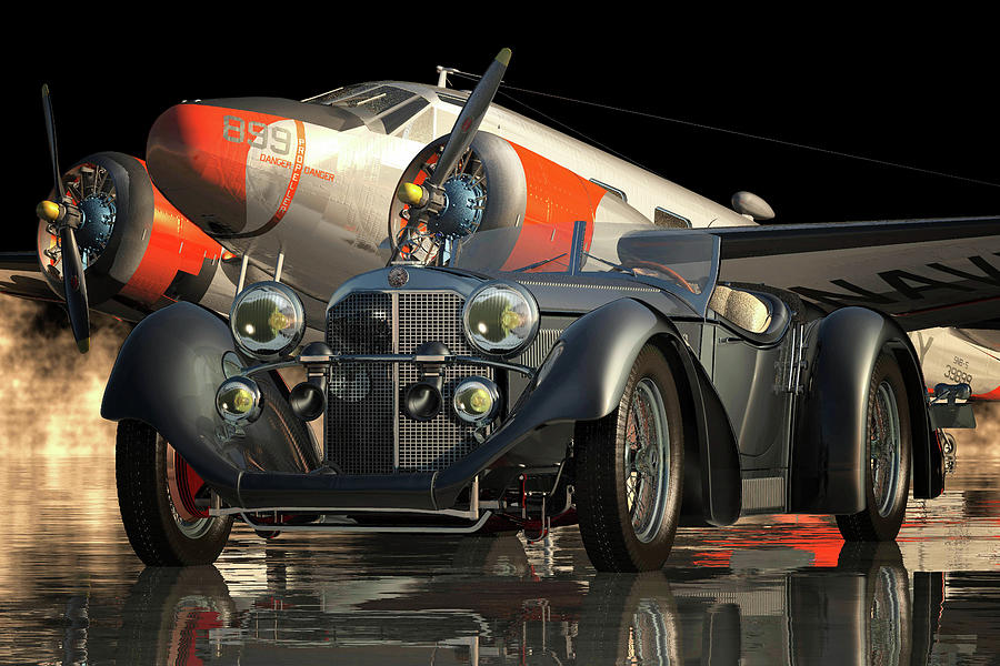 The Mercedes SSK 710 From 1930 A Historic Car Digital Art by Jan Keteleer