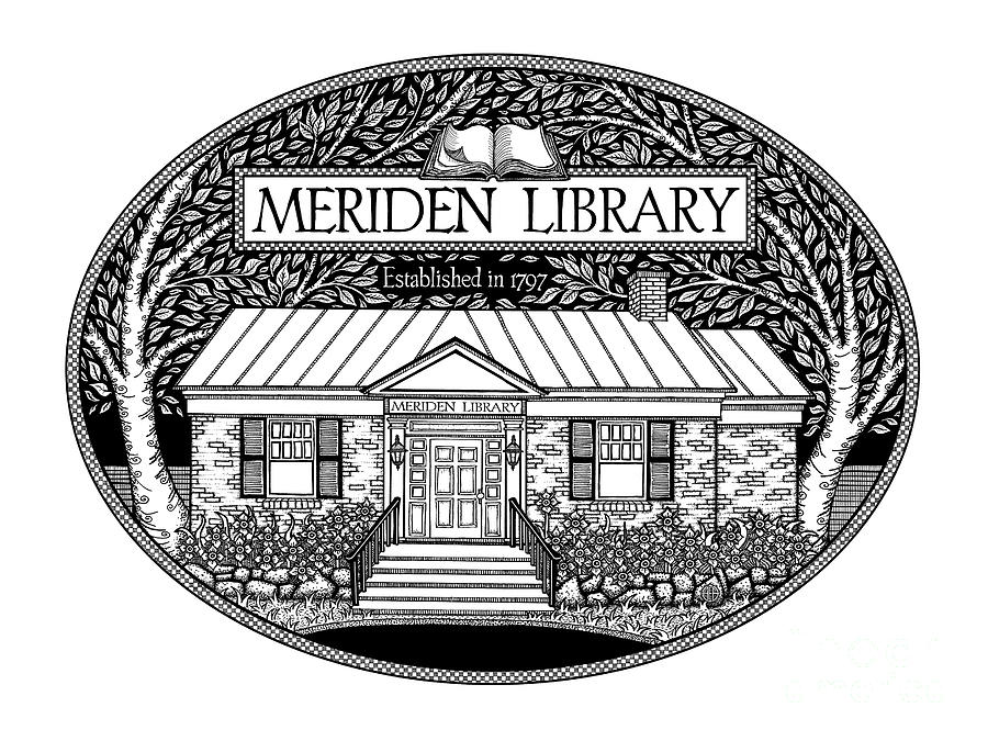 The Meriden Library Logo Drawing by Amy E Fraser
