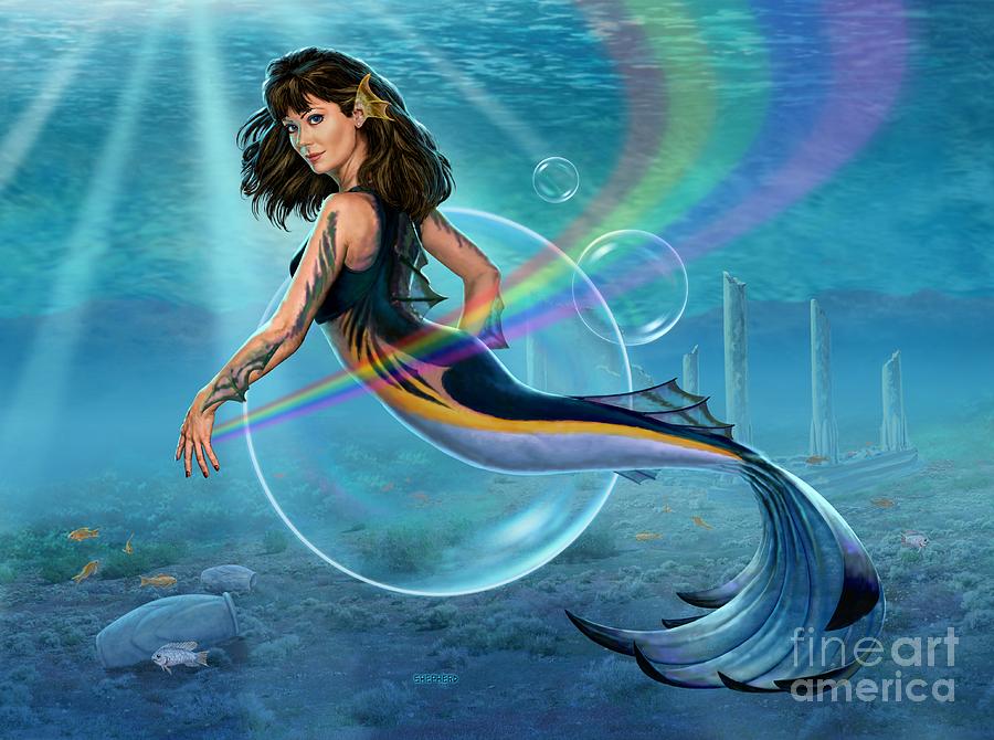 Mermaid Digital Art - The Mermadancer by Stu Shepherd