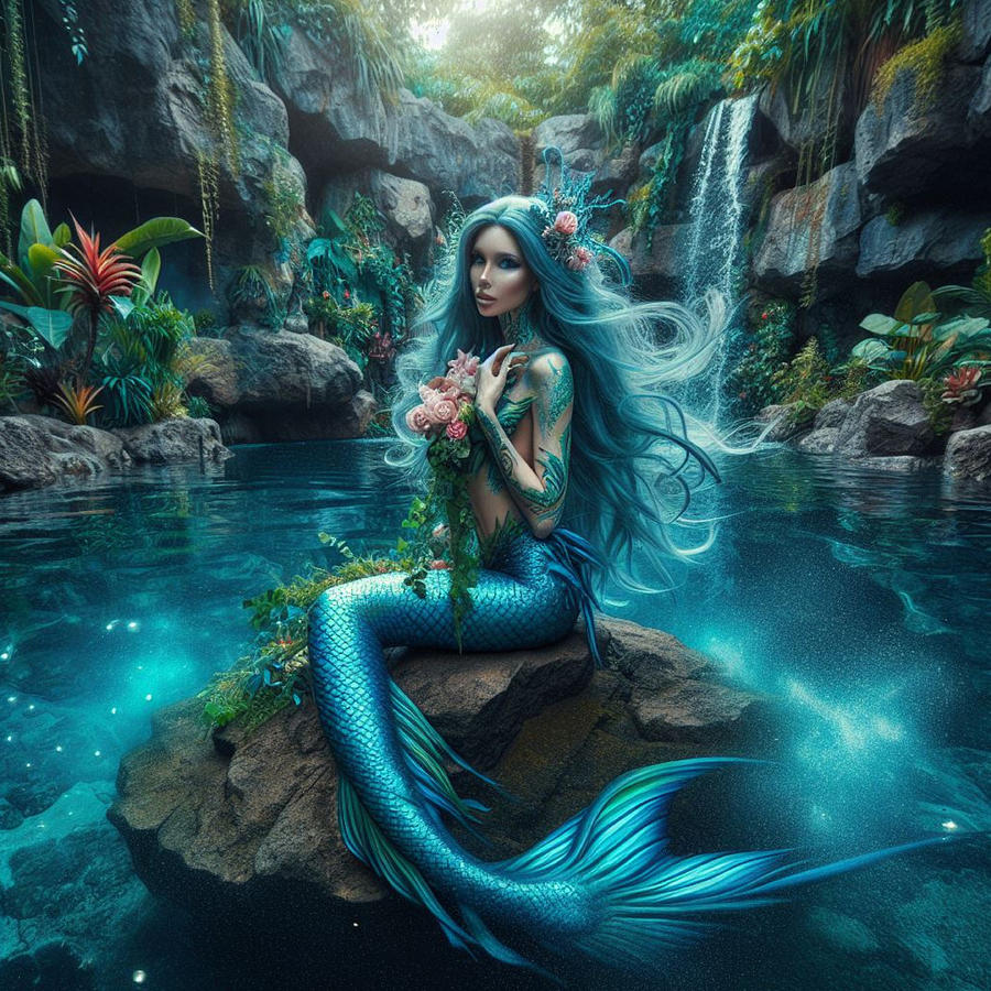 The Mermaid's Rock Digital Art by Eve Designs - Fine Art America