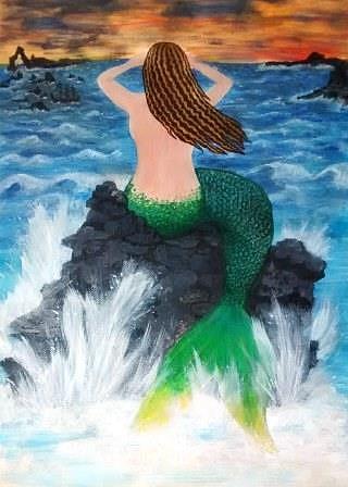 Mermaid Painting - The Mermaids Song by Breezy Cove