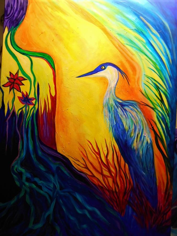 Bird Painting - The Messenger by Carolyn LeGrand