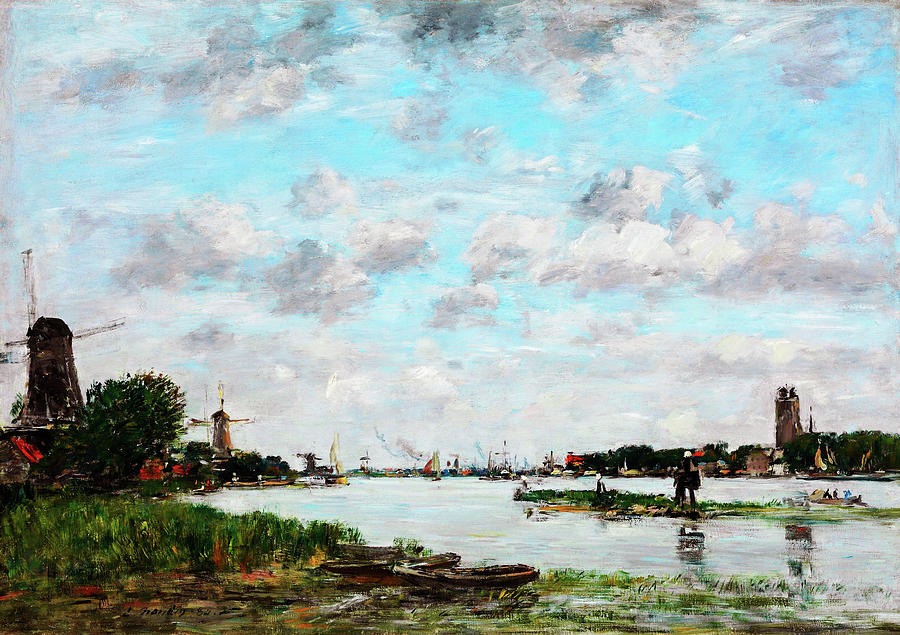 Pinwheel Painting - The Meuse Near Dordrecht - Digital Remastered Edition by Eugene Louis Boudin Pinwheel Painting - The Meuse Near Dordrecht - Digital Remastered Edition by Eugene Louis Boudin