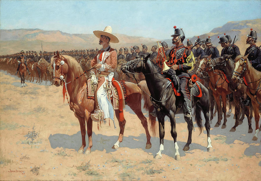The Mexican Major. Frederic Remington, American, 1861-1909. Painting by Frederic Remington