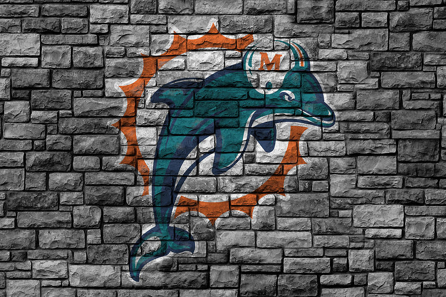 The Miami Dolphins Stone Wall Mixed Media by Brian Reaves - Fine Art America