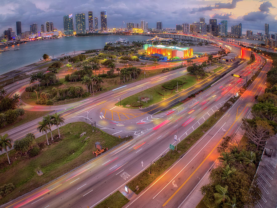 The Miami Skyline Aerial Photograph by Susan Candelario