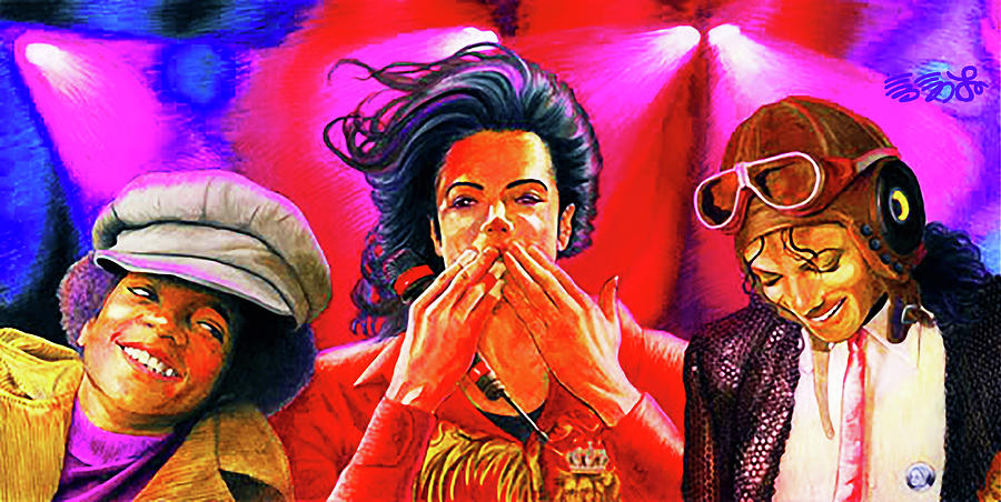 Michael Jackson Painting - The Michael Jackson Farewell Triple by Ebenlo - Painter Of Song