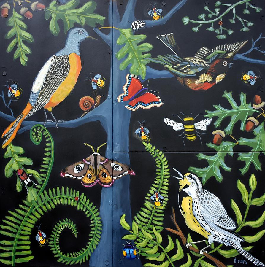 Bird Painting - The Midnight Parade by David Hinds