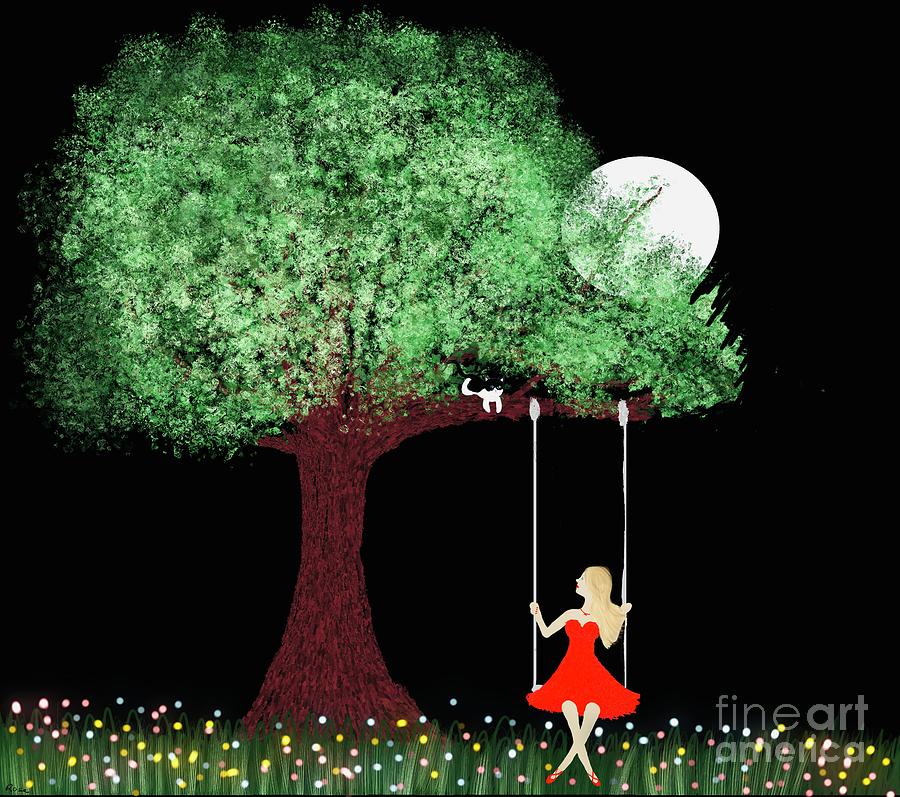 The midnight swing Digital Art by Elaine Hayward