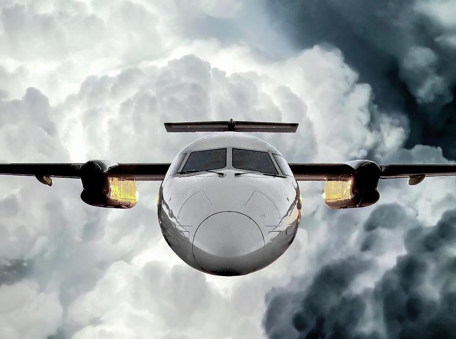 The Mighty Dash 8-300 stalking the Airways_01 Photograph by Greg Reed