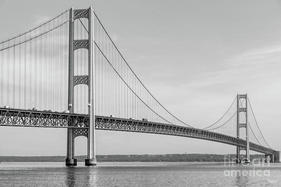 The Mighty Mac Bridge Grayscale Photograph by Jennifer White