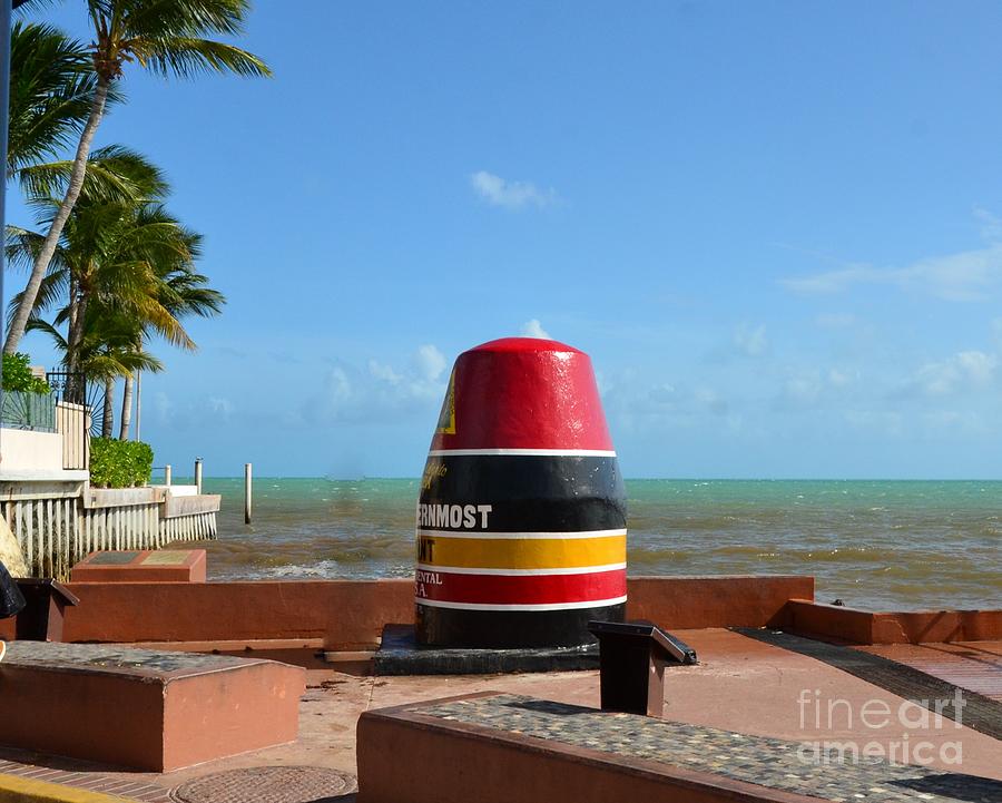 The Mile Zero Marker In Key West Photograph