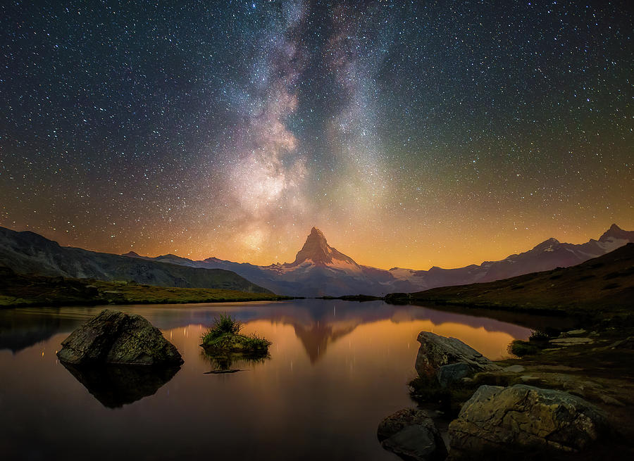 The Milky Way above Matterhorn Photograph by Henry w Liu
