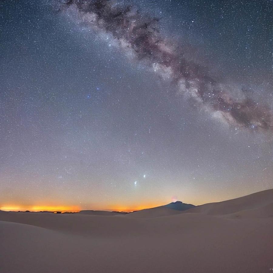 The Milky Way Above White Sands National Park. Digital Art By Jayceelw 