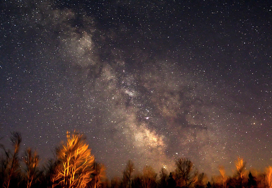 The Milky Way Digital Oil Painting Photograph by Sandra Js