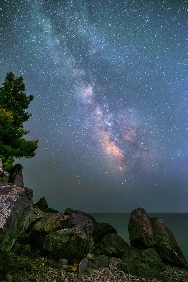 The Milky Way Over A Rocky Sea Coast Photograph by Alexios Ntounas