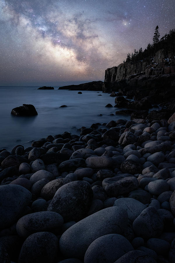 The Milky Way Over Otter Cliff Photograph by Jeff Bazinet - Fine Art ...