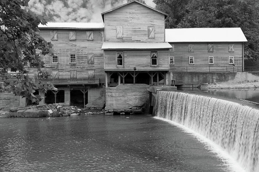 The Mill at Hurricane Mills Tennessee BW Photograph by Bob Pardue