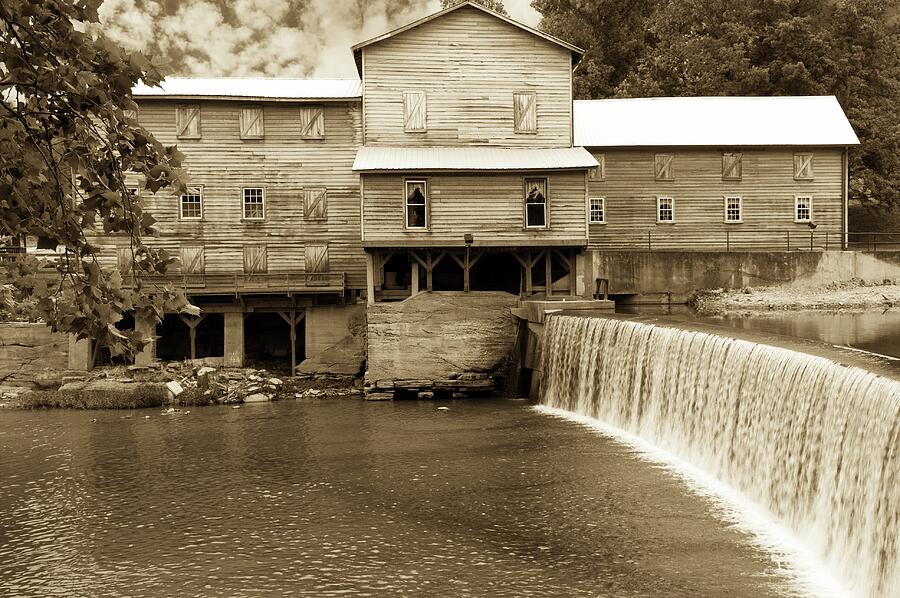 The Mill at Hurricane Mills Tennessee Sepia Photograph by Bob Pardue