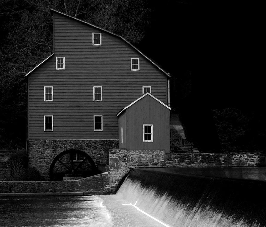 The Mill - Black and White Photograph by Val Arie