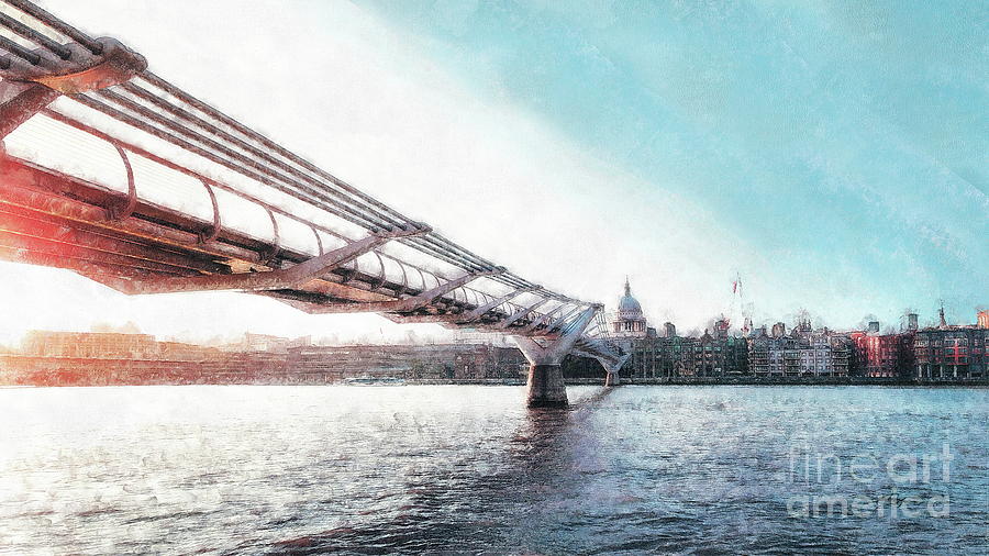 The Millennium Bridge, London Digital Art by Jerzy Czyz