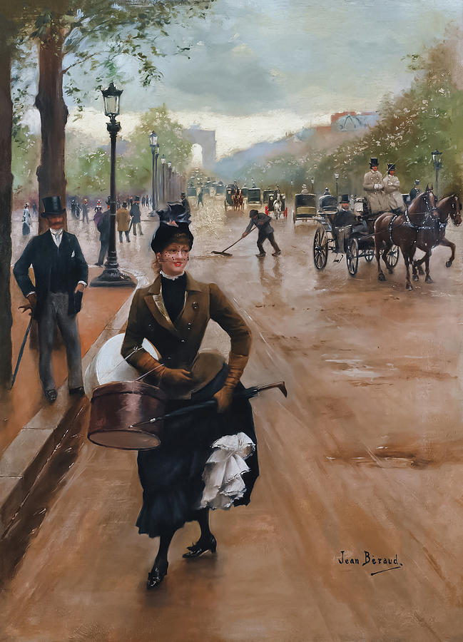The Milliner On The Champs-elysees By Jean Beraud Painting