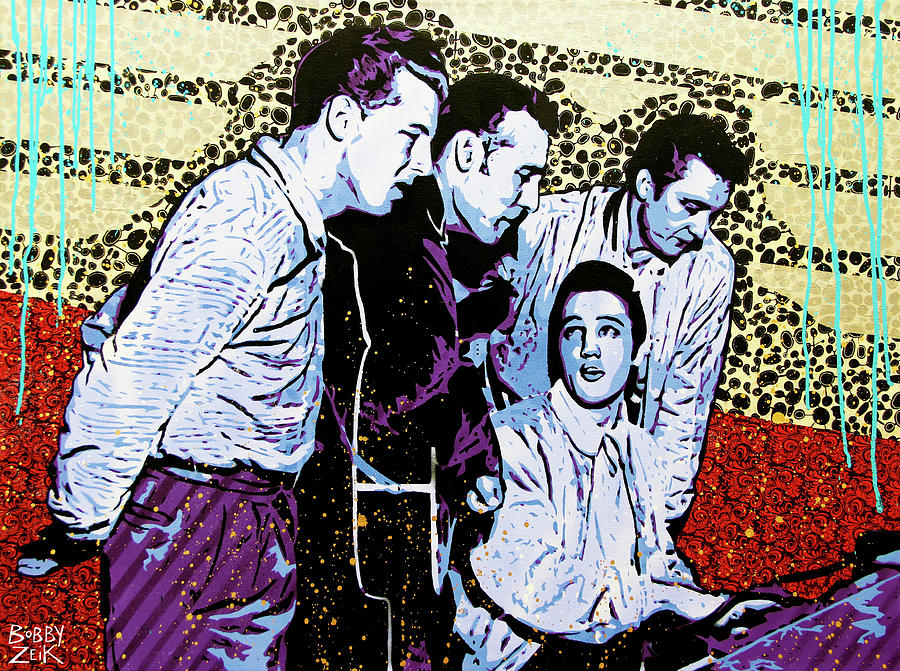 Johnny Cash Painting - The Million Dollar Quartet  by Bobby Zeik